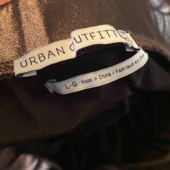 Urban Outfitters Metallic Bronze Copper Wide Leg Strapless Jumpsuit - Picture 4 of 5